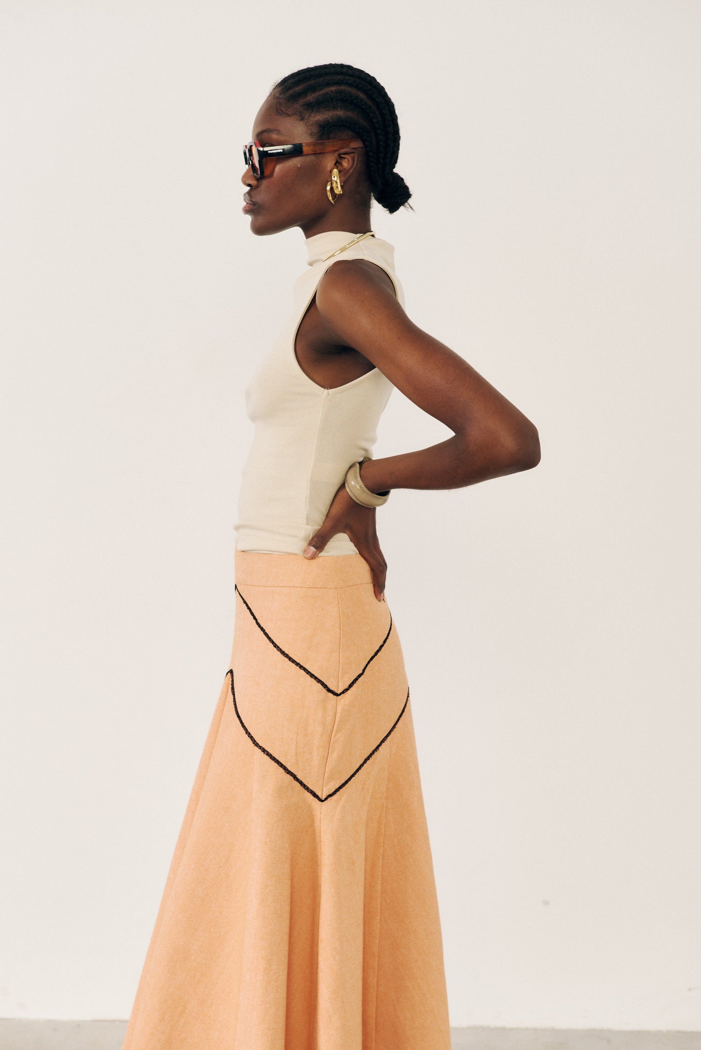 Falda cortes con pasamanería Skirts E.R.A.X. 