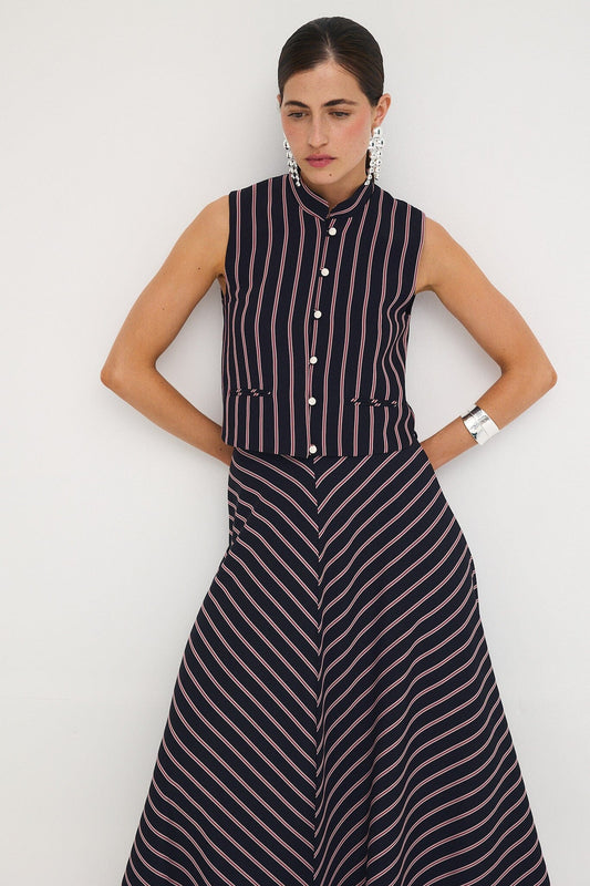 Falda Didion Rayas Marino Top Galcon Studio 