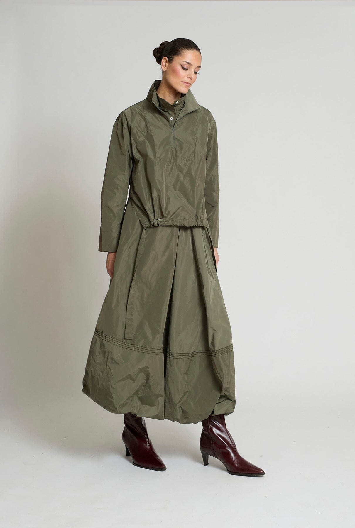 falda elena tafeta verde Skirts Zaitegui Studio 