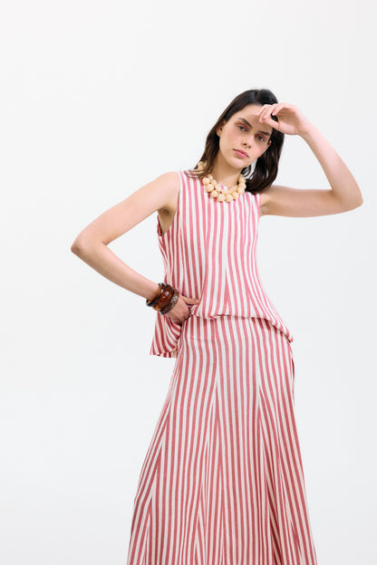 Falda Gelosia Rayas Rojas Skirts IPA BRAND 