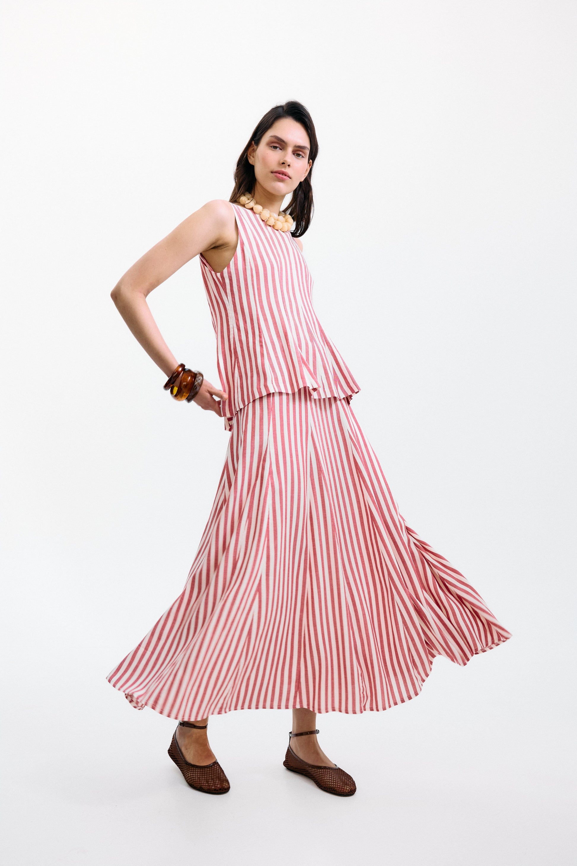 Falda Gelosia Rayas Rojas Skirts IPA BRAND 