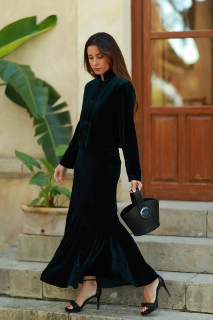 FALDA IRIS TERCIOPELO VERDE Skirts Elisa Cortés 