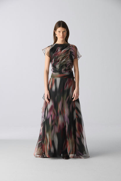 Falda larga de organza estampada Skirts Miguel Marinero 