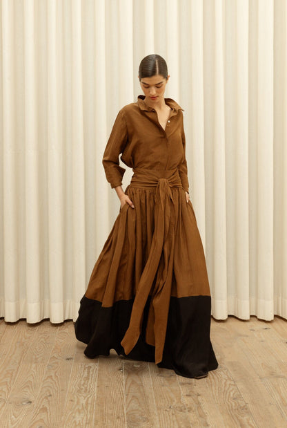 Falda Leandra Bicolor Chocolate Skirts Galcon Studio 