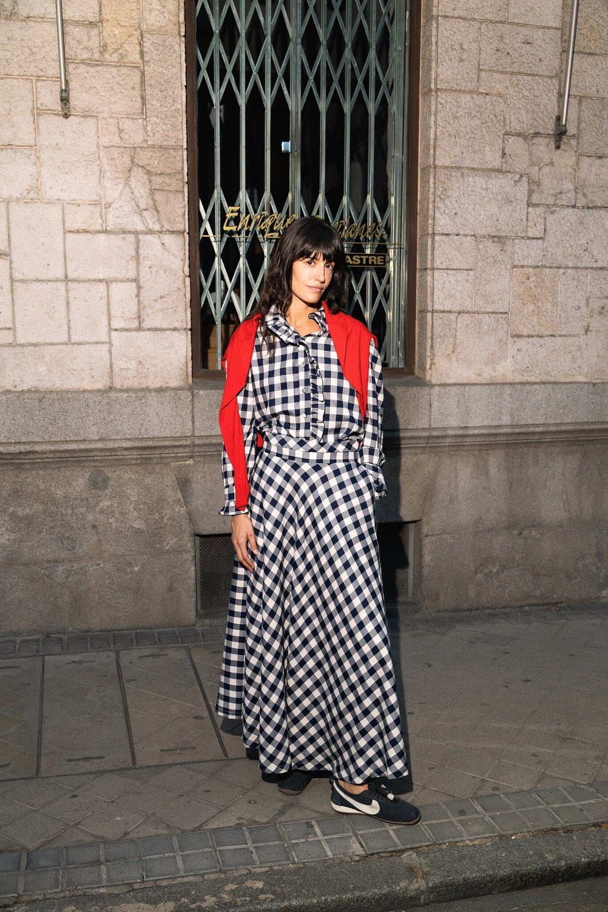 Falda Lucie Vichy Azul Marino Skirts IPA BRAND 