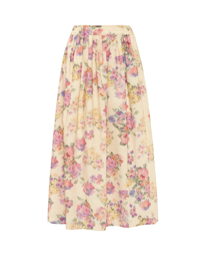 Falda midi de algodón estampado floral Skirts Mirto 