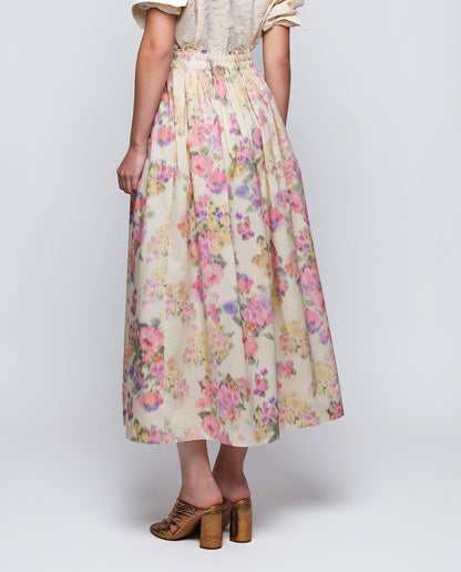 Falda midi de algodón estampado floral Skirts Mirto 