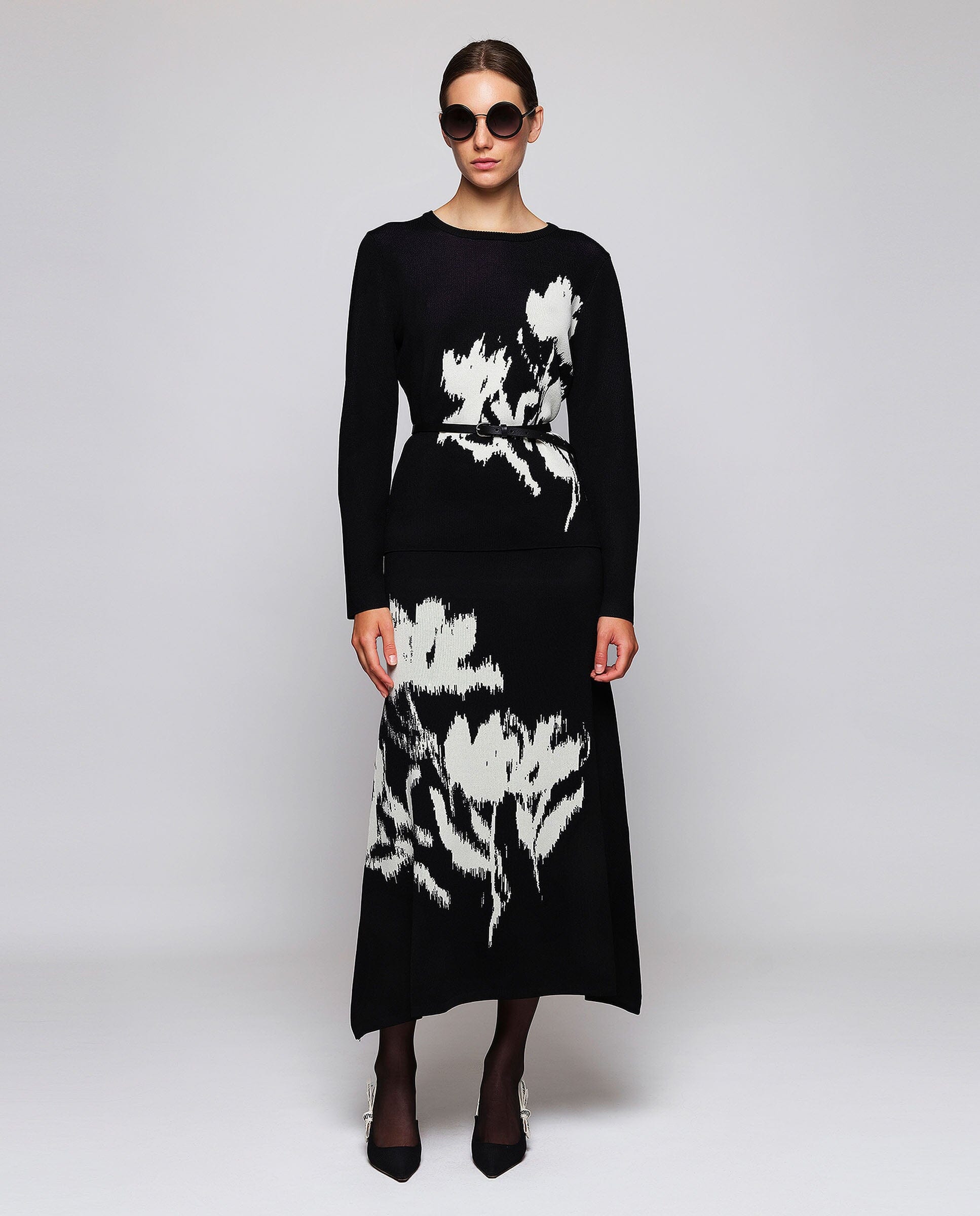 Falda negra de punto jacquard Skirts Mirto 