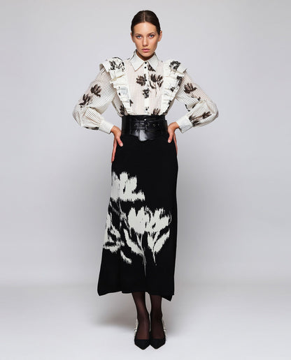 Falda negra de punto jacquard Skirts Mirto 