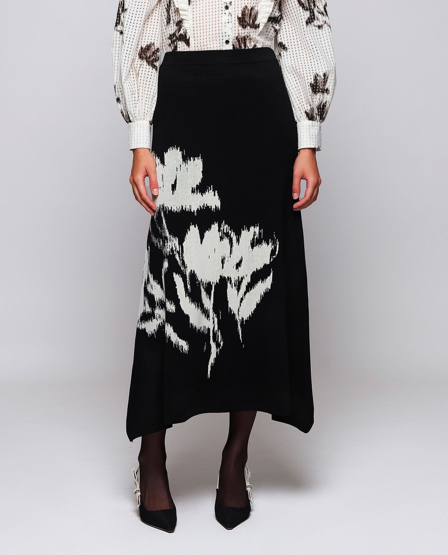 Falda negra de punto jacquard Skirts Mirto XS / 1 