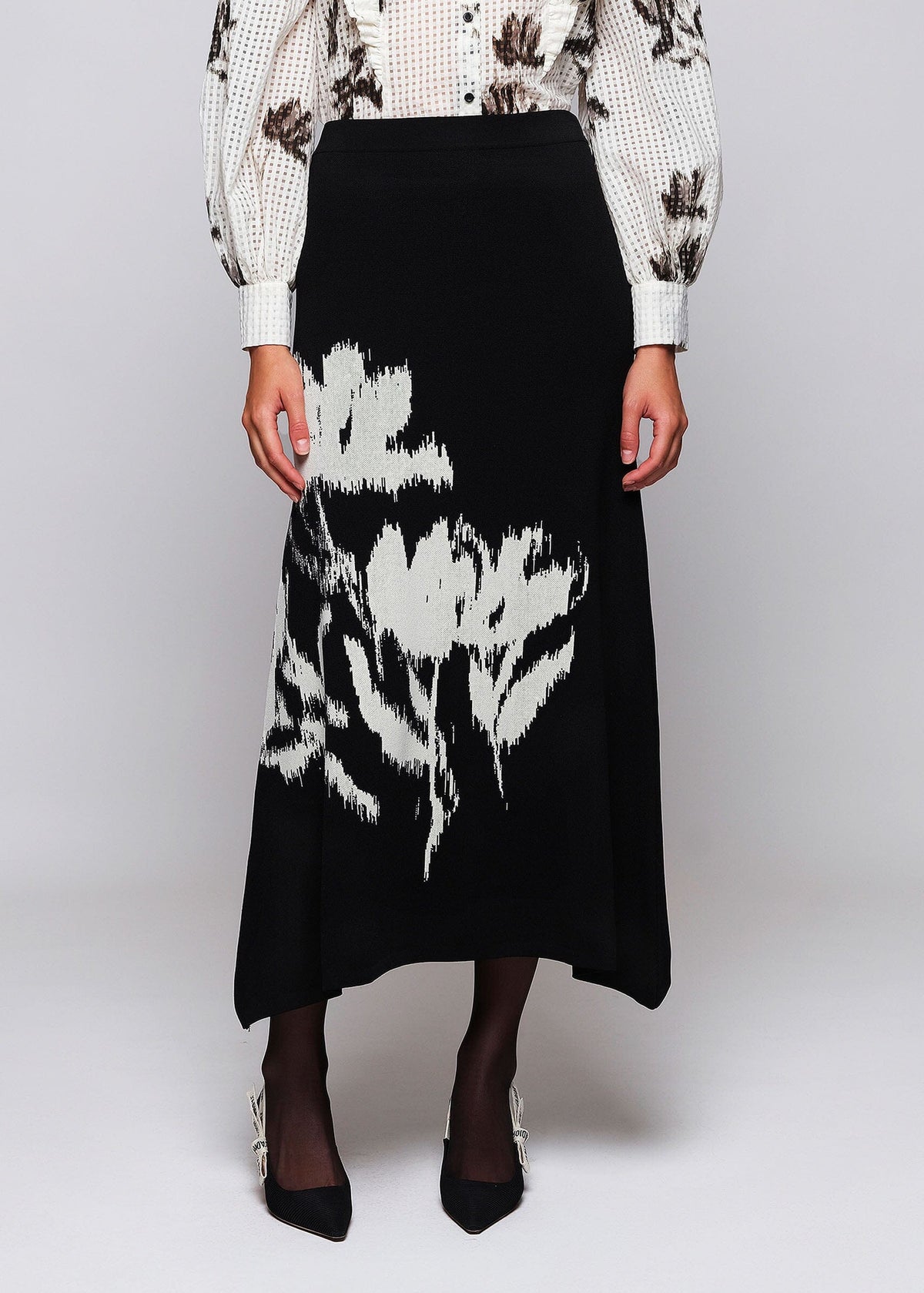 Falda negra de punto jacquard Skirts Mirto XS / 1 