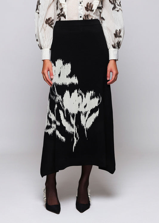 Falda negra de punto jacquard Skirts Mirto XS / 1 