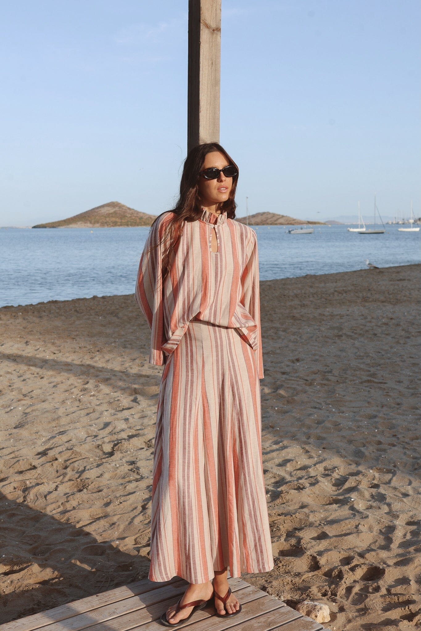 Falda Ola Rayas Coral y Lila Skirts IPA BRAND 