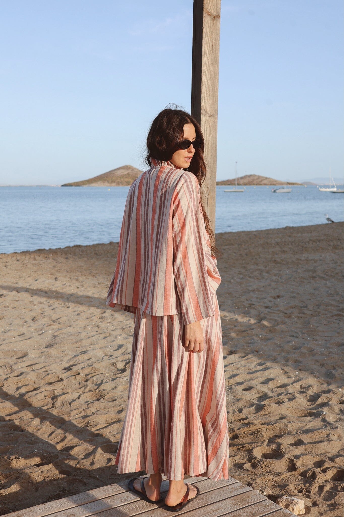 Falda Ola Rayas Coral y Lila Skirts IPA BRAND 