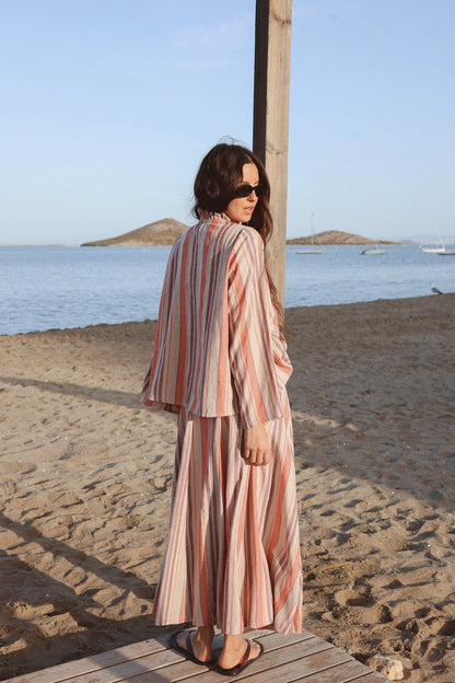 Falda Ola Rayas Coral y Lila Skirts IPA BRAND 