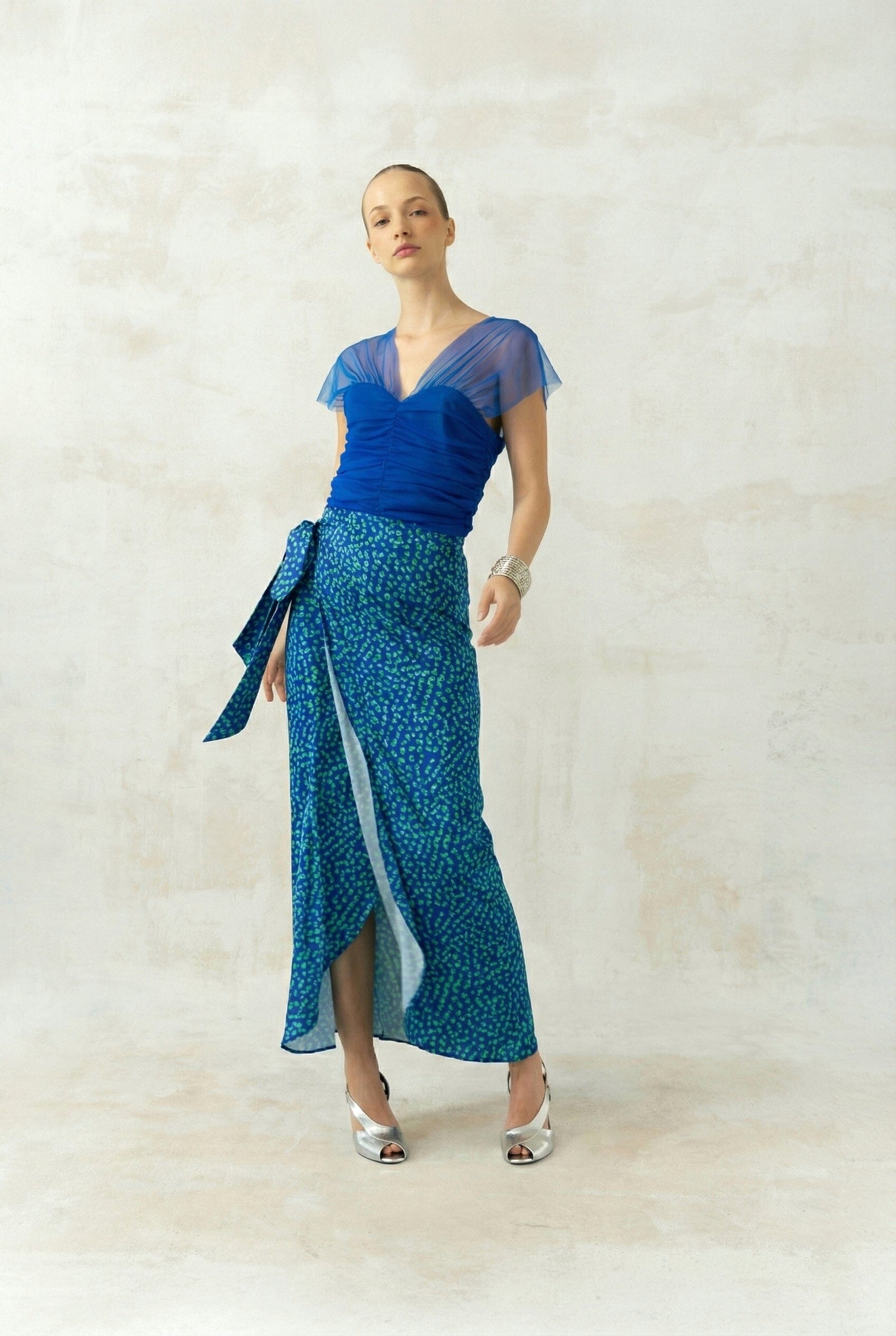 Falda Pareo Sole Lunares Azul Skirts Julise Magon 