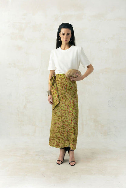 Falda Pareo Sole Lunares Pistacho Skirts Julise Magon 