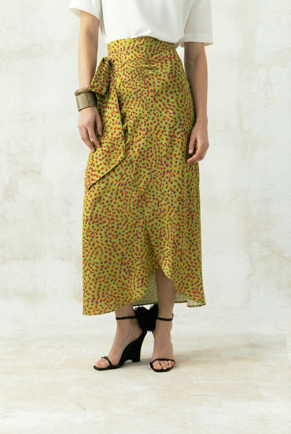 Falda Pareo Sole Lunares Pistacho Skirts Julise Magon 