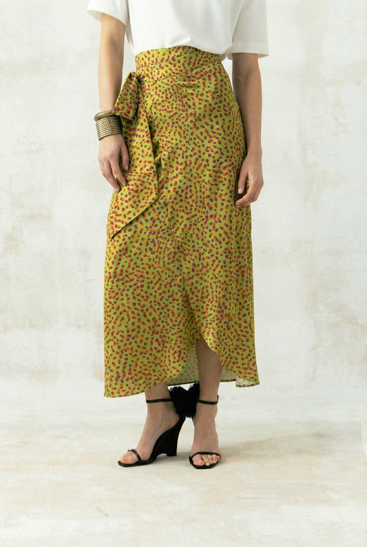 Falda Pareo Sole Lunares Pistacho Skirts Julise Magon 