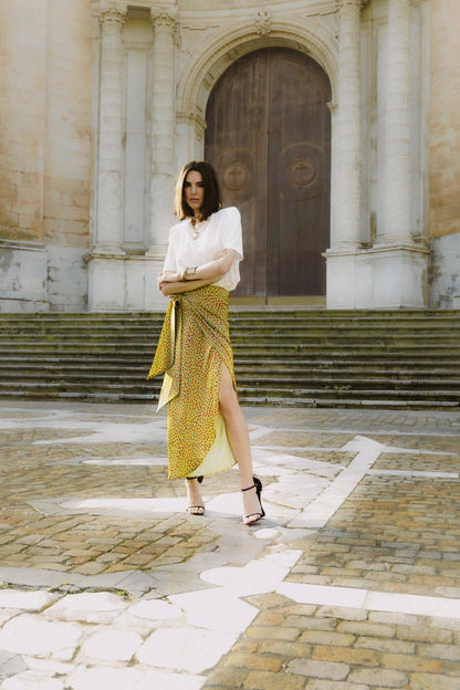 Falda Pareo Sole Lunares Pistacho Skirts Julise Magon 