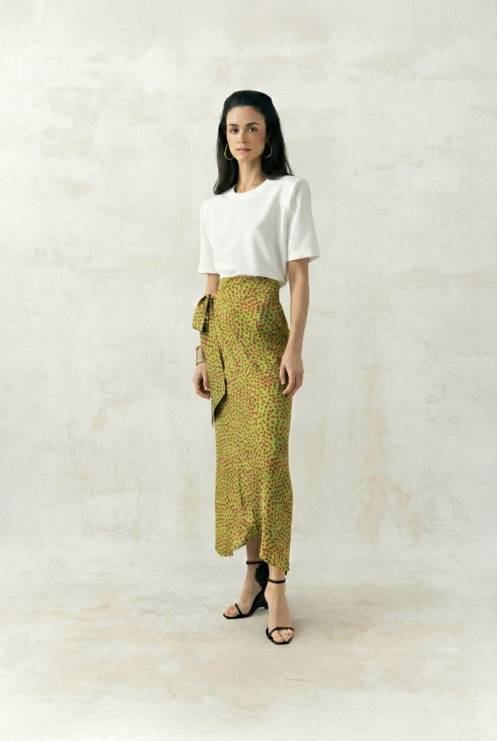 Falda Pareo Sole Lunares Pistacho Skirts Julise Magon 