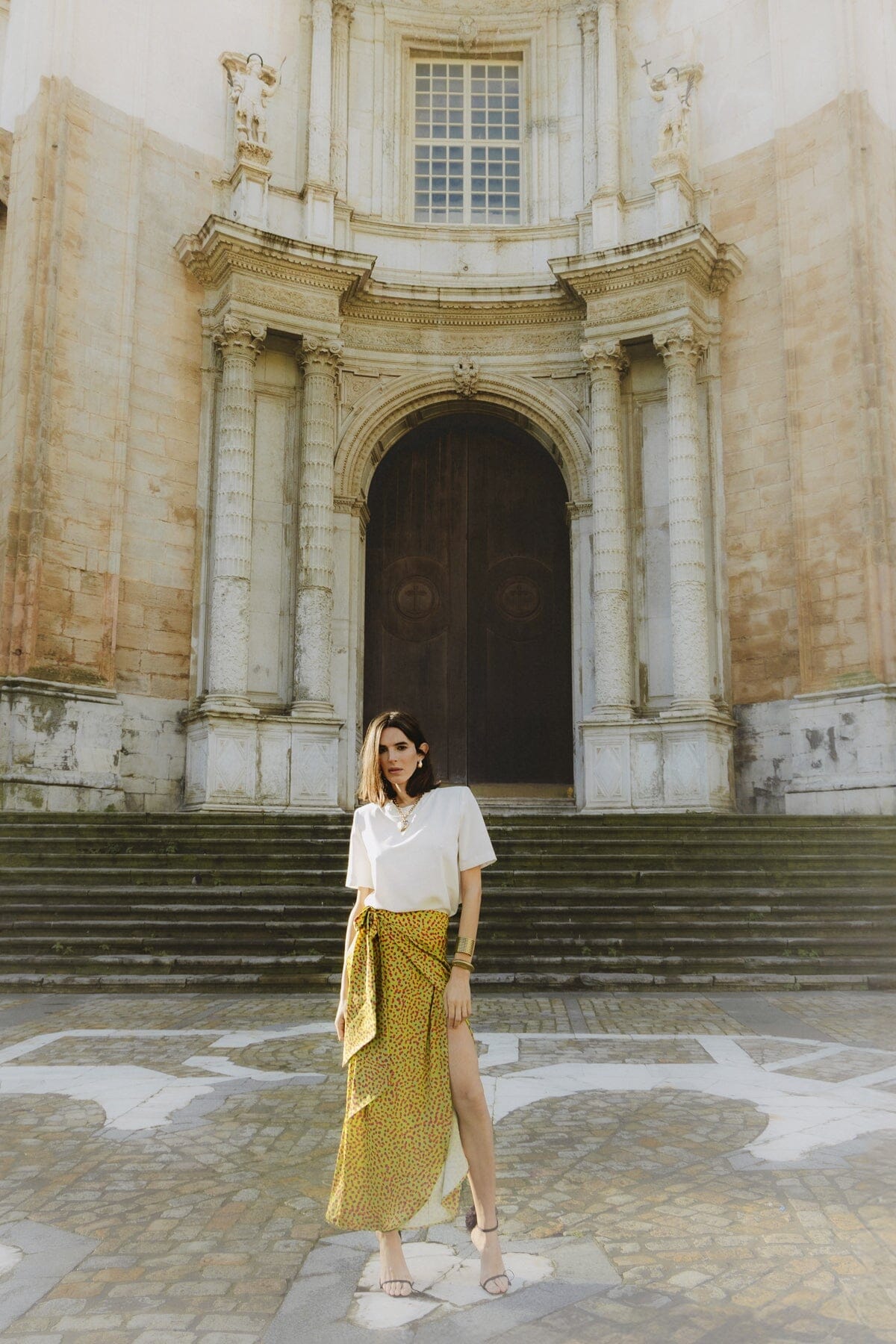 Falda Pareo Sole Lunares Pistacho Skirts Julise Magon 
