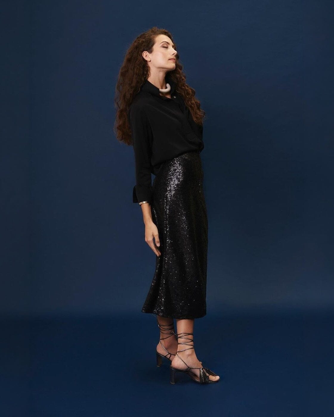 Falda Radziwill lentejuela negra Skirts Galcon Studio 