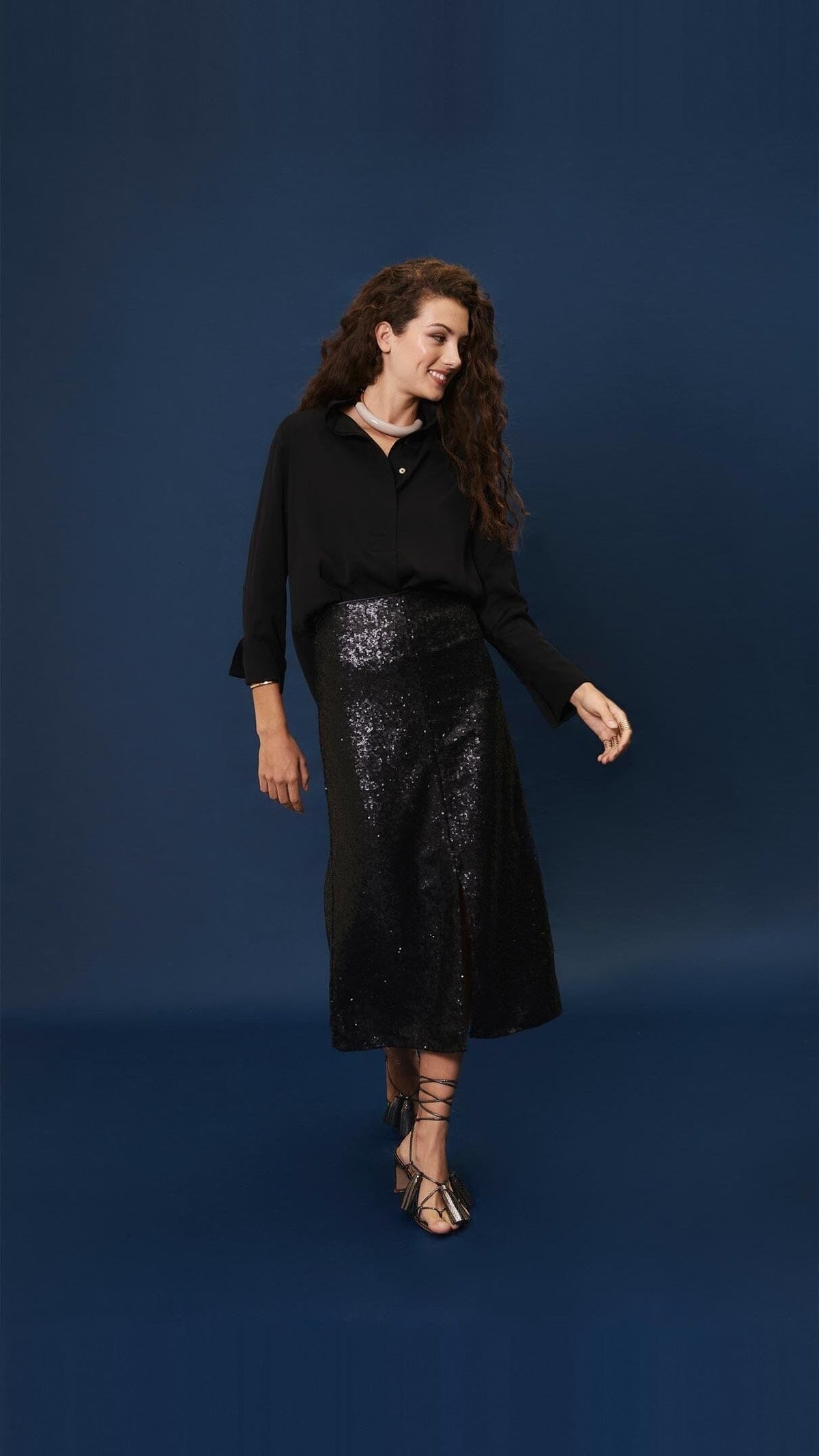 Falda Radziwill lentejuela negra Skirts Galcon Studio 