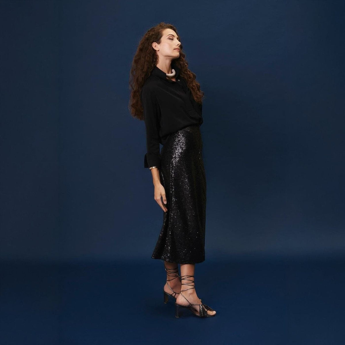 Falda Radziwill lentejuela negra Skirts Galcon Studio 