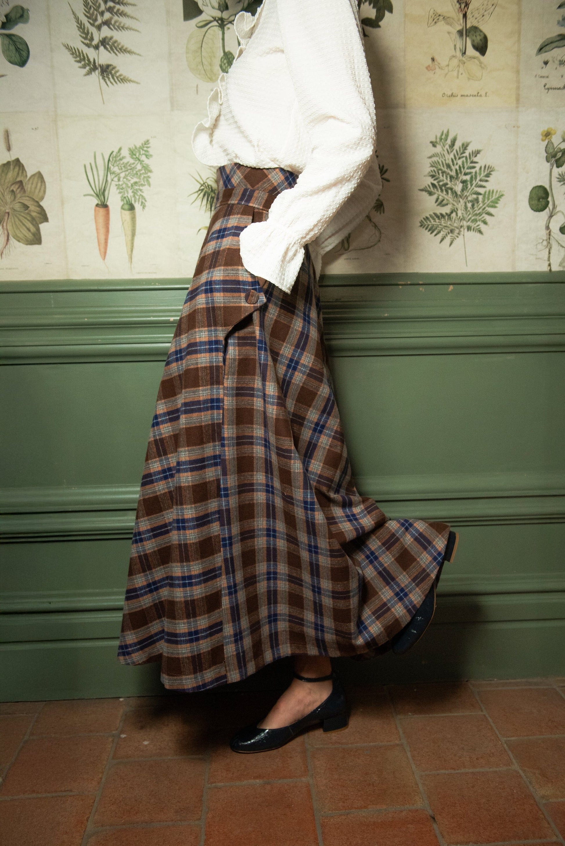 Falda Vuelo Cervinia Cuadros Azul y Camel IPA BRAND 