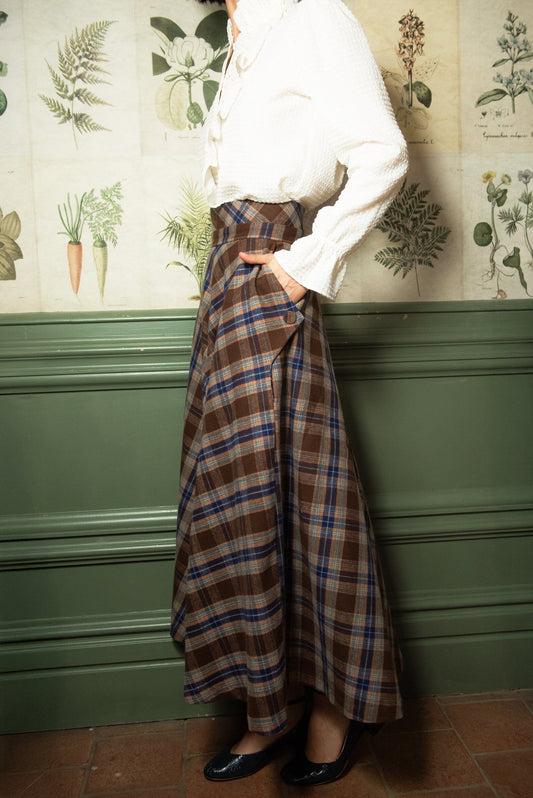 Falda Vuelo Cervinia Cuadros Azul y Camel IPA BRAND 