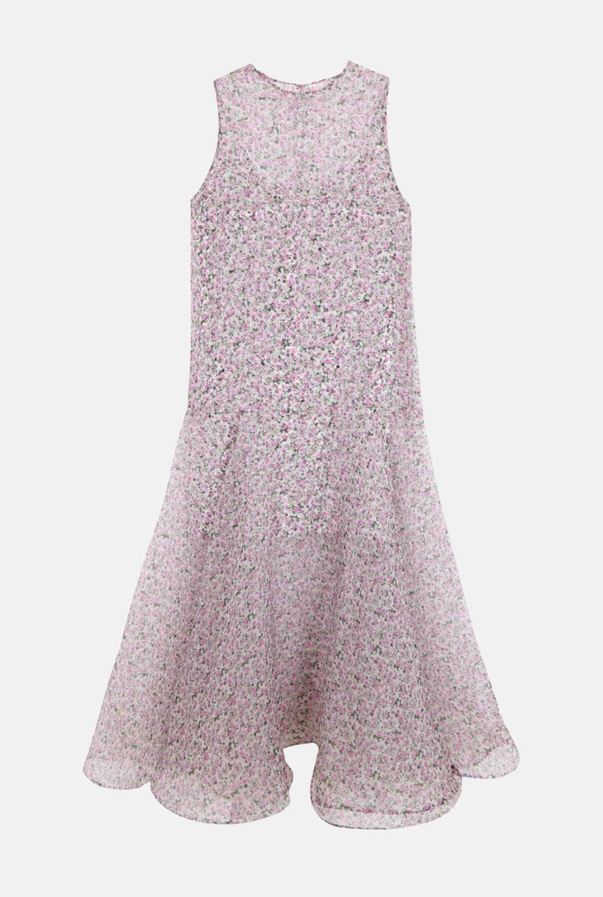 Floral print silk organza dress Dresses Tot-Hom 