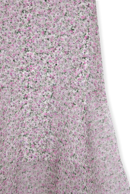 Floral print silk organza dress Dresses Tot-Hom 