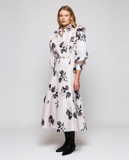 Floral Print Taffeta Midi Skirt Skirts Mirto 