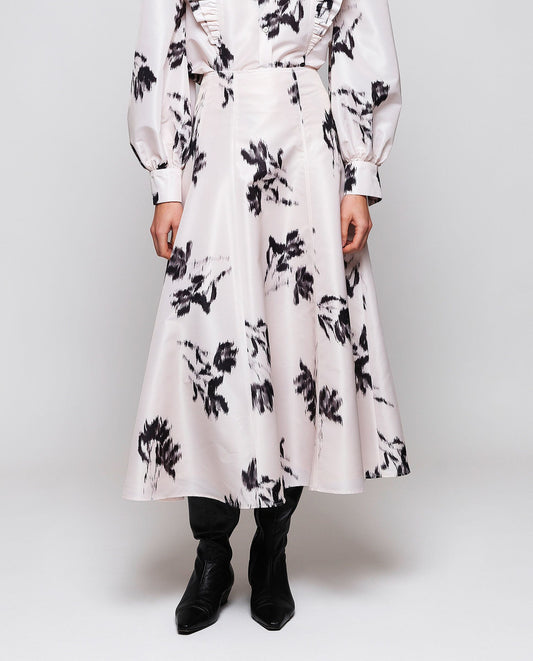 Floral Print Taffeta Midi Skirt Skirts Mirto S / 38 