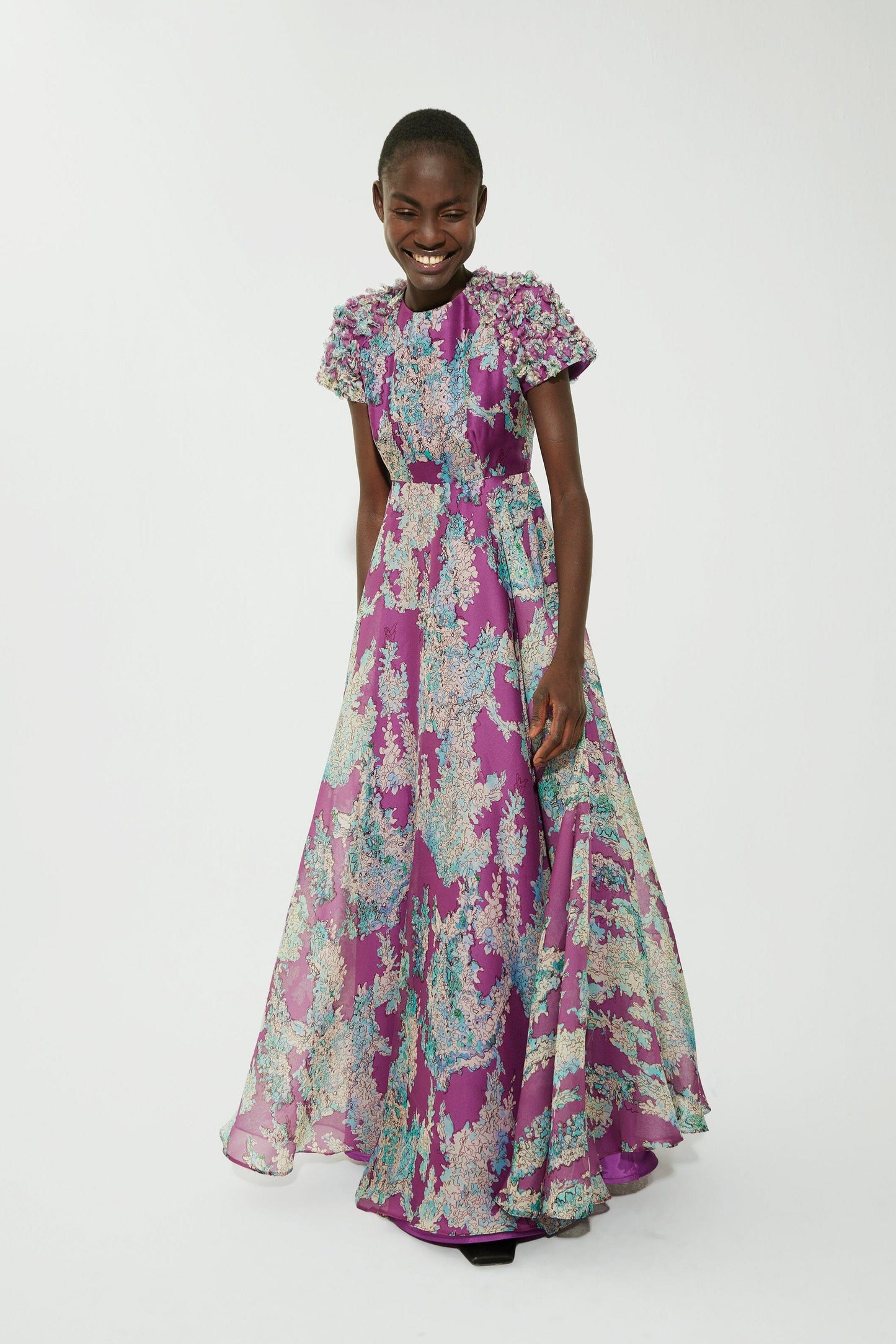Floral printed organza dress Dresses Tot-Hom 