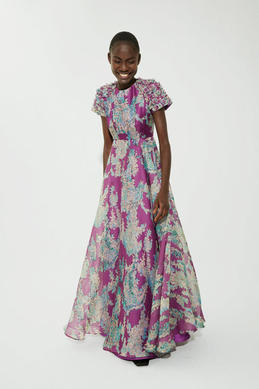 Floral printed organza dress Dresses Tot-Hom 