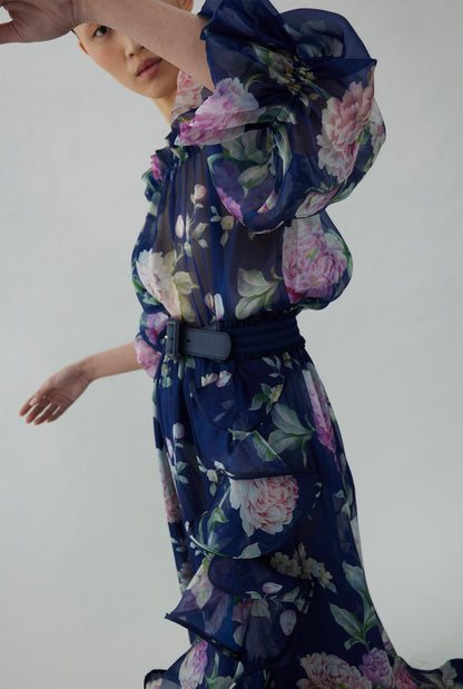 Floral printed silk chiffon blouse Tops and Blouses Tot-Hom 