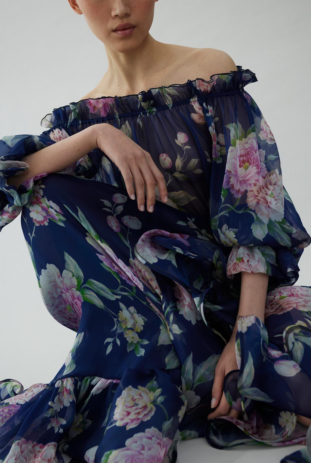 Floral printed silk chiffon blouse Tops and Blouses Tot-Hom 