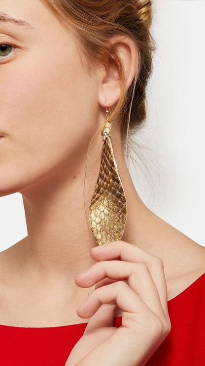 Florencia XL Earrings PYTHON GOLD Earrings La Morenita 