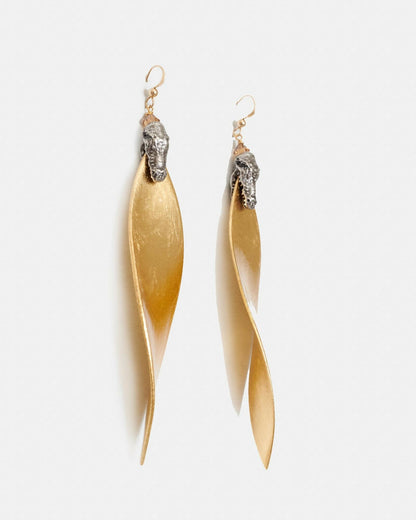 FLORENCIA XL GOLDEN NIGHT BIFASIC Earrings La Morenita 