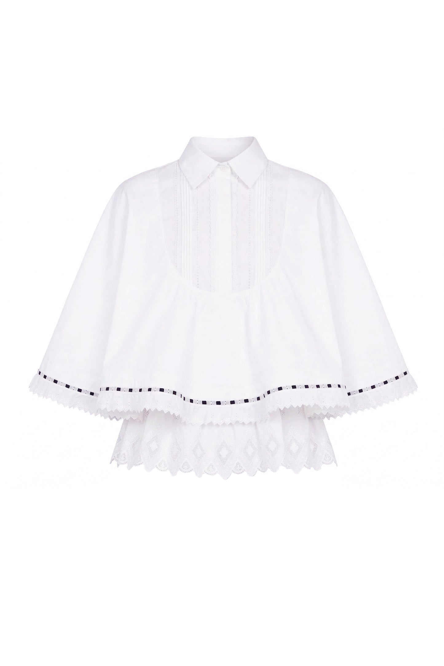 Flounce White Shirt Shirts & Tops PALOMO SPAIN 