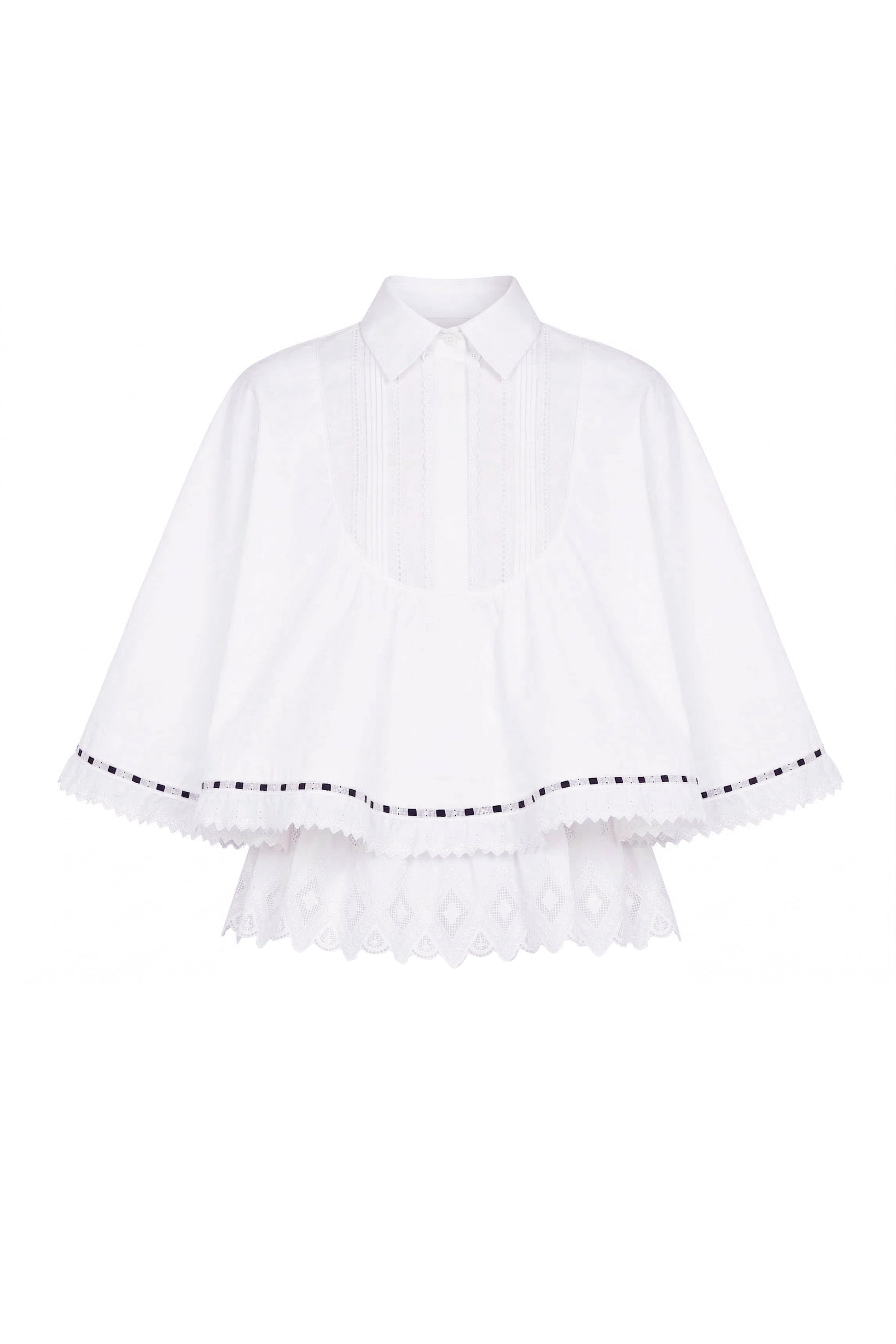 Flounce White Shirt Shirts & Tops PALOMO SPAIN 