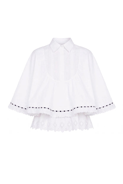 Flounce White Shirt Shirts & Tops PALOMO SPAIN 