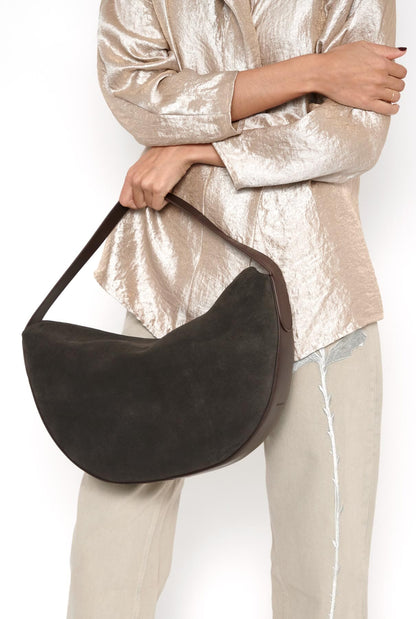 Fortune Hobo Tobacco Suede with calf skin Shoulder bags Moi & Sass 