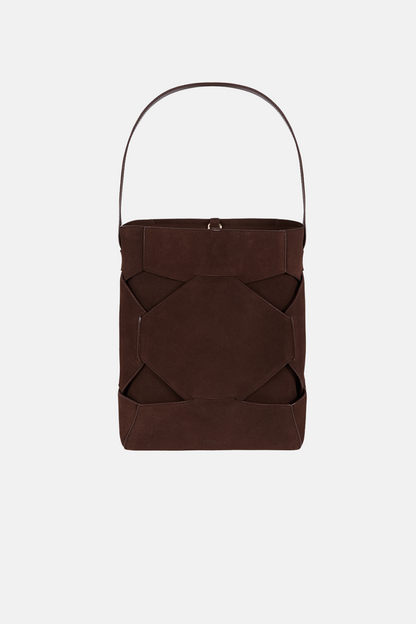PUZZLE TOTE | DARK CHOCOLATE SUEDE