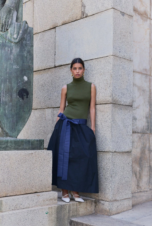 Frida Dress Bow Military Green Dresses Laia Alen 