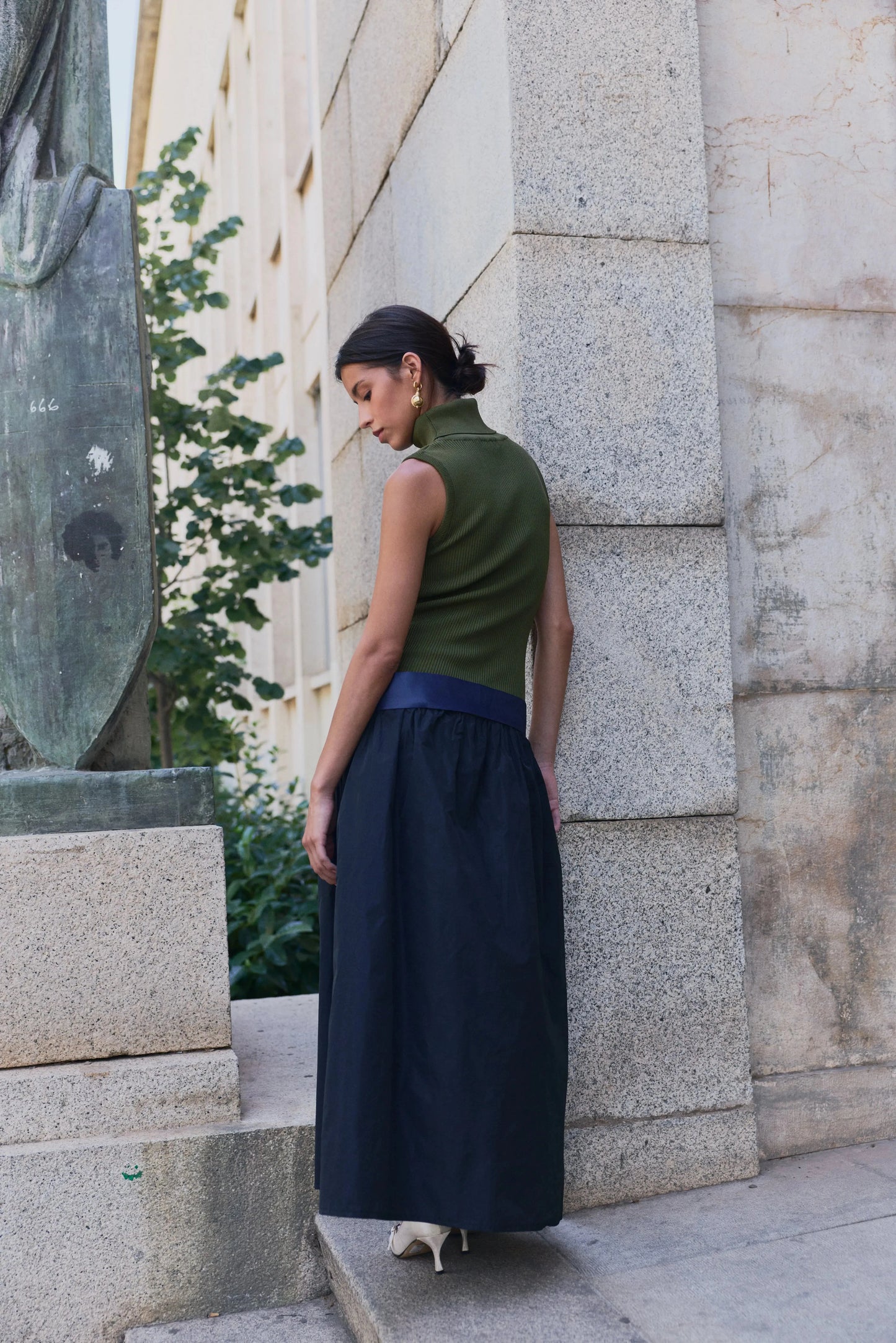 Frida Dress Bow Military Green Dresses Laia Alen 