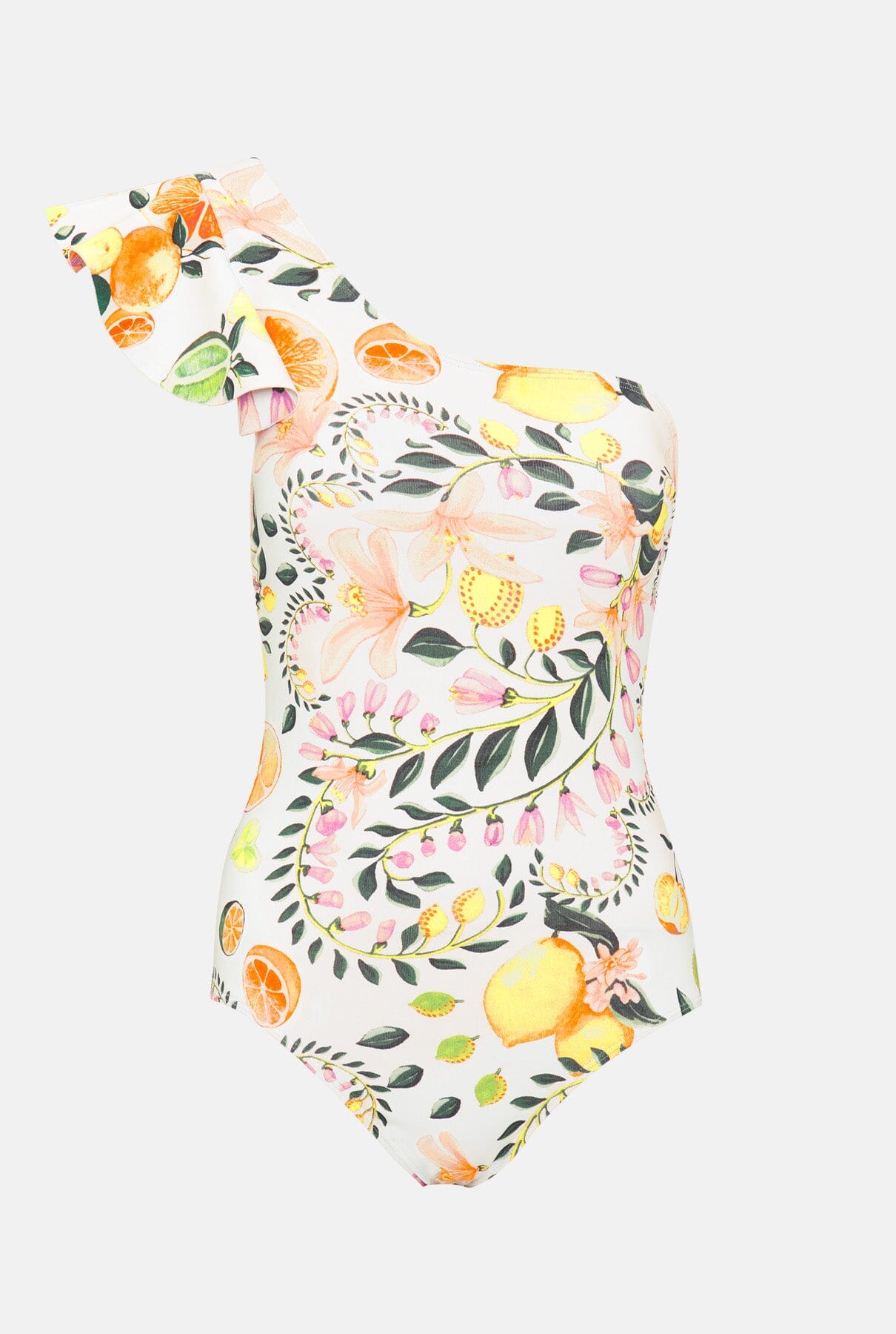 Fruit print asymetric swimsuit Swimwear Mirto 