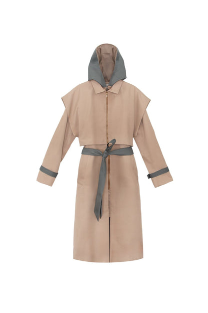 Gabardina Benedetta duo capucha beis Coats Julise Magon 